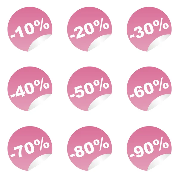 Pegatinas venta rosa — Vector de stock
