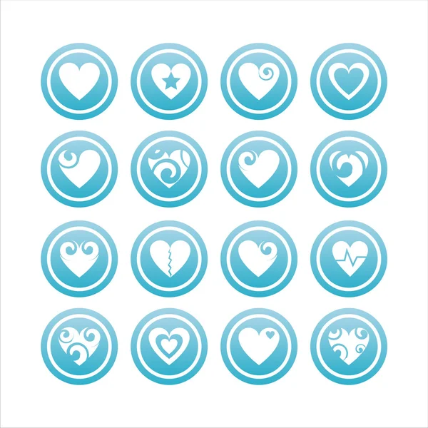 Signos corazones azules — Vector de stock