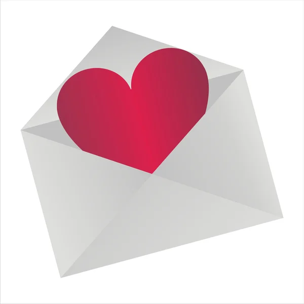 Carta de amor com coração — Vetor de Stock