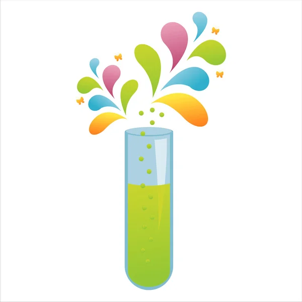 Chemické láhev s barevným logem — Stockový vektor