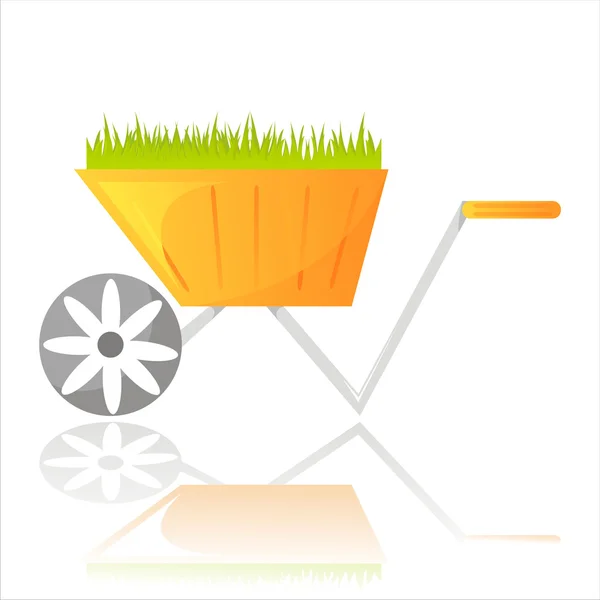 Taczki ogrodowe z trawy — Wektor stockowy