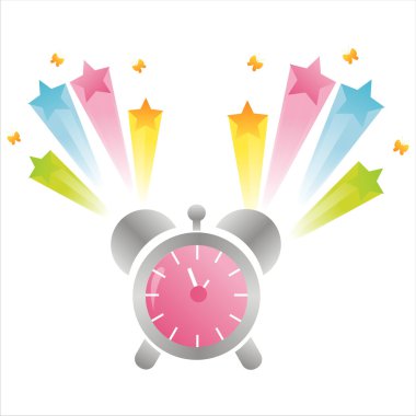 Clock with star splash clipart