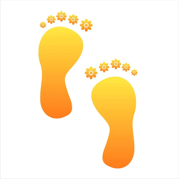 Passi di piede floreale — Vettoriale Stock