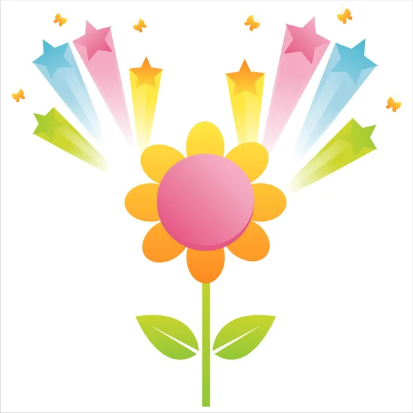 Květina s hvězdou splash — Stockový vektor
