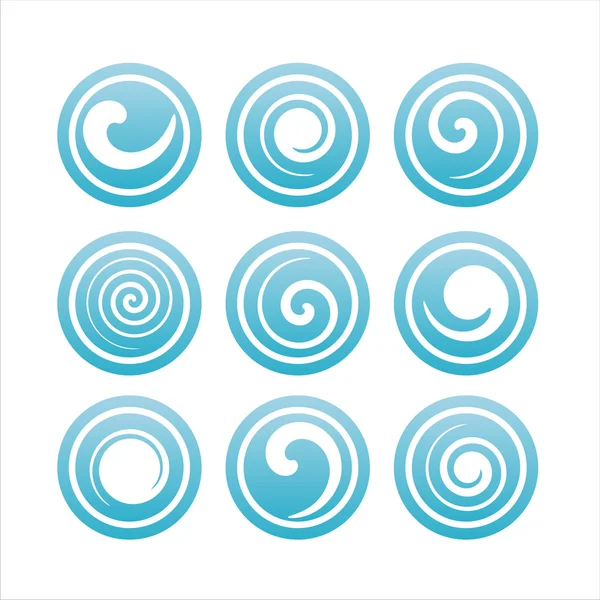Blue swirl signs — Stock Vector