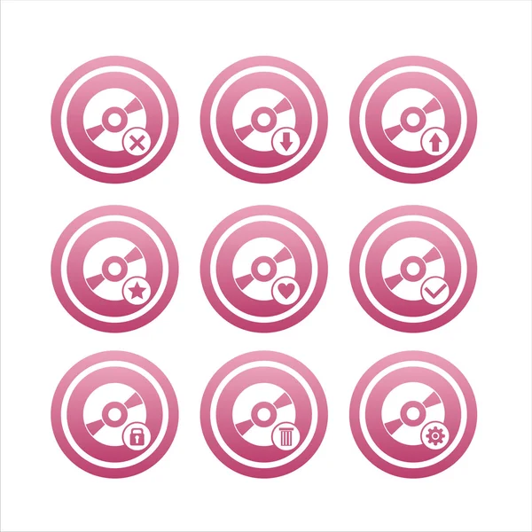 Rosa CD-Zeichen — Stockvektor