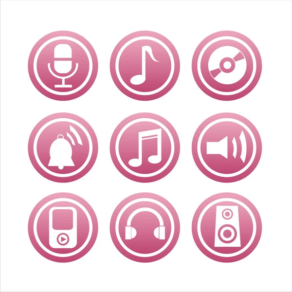 Pink musical signs — Stock Vector