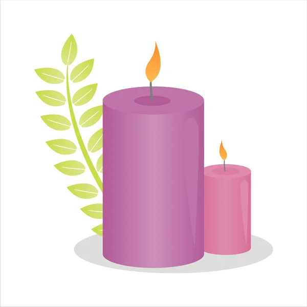 Candles illustration isolated on white — Stock Vector
