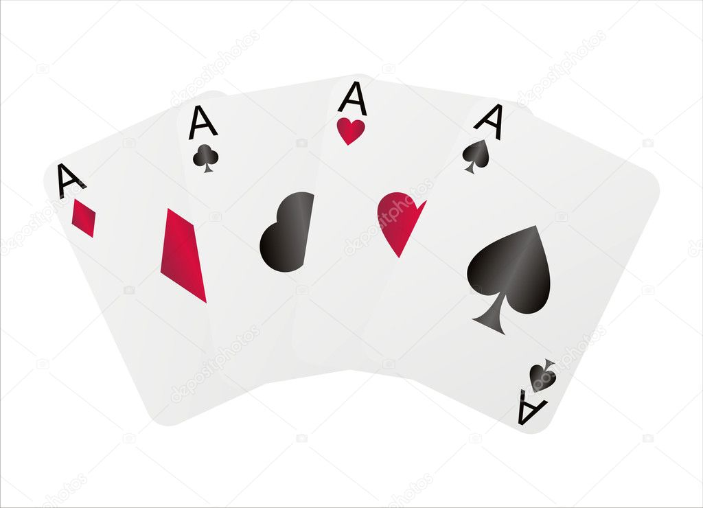 Aces isolated on white