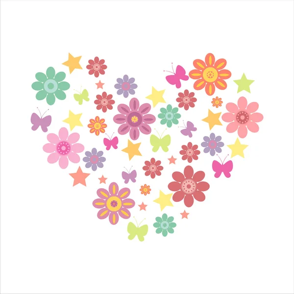 Floral heart — Stockvector