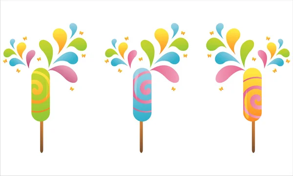 Lollipops with splashes — Stock Vector