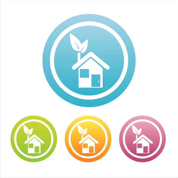 Signos coloridos eco casa — Vector de stock