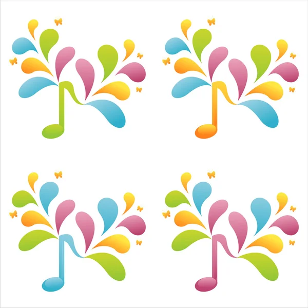 Colorful musical notes — Stock Vector