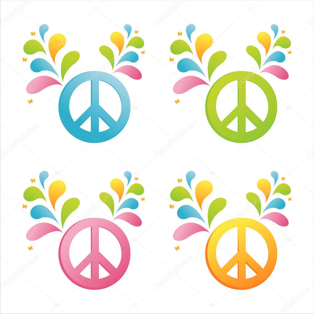 Colorful peace signs