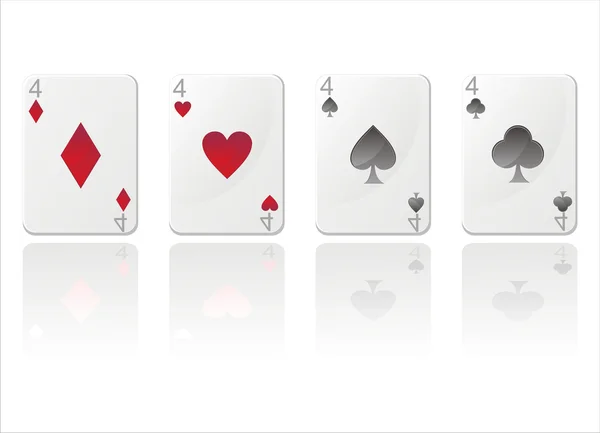 Lesklé karty se po čtyřech — Stockový vektor
