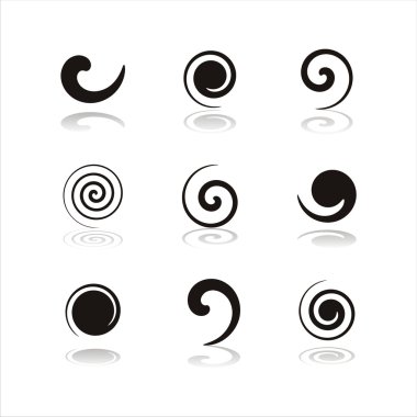 Black swirl icons