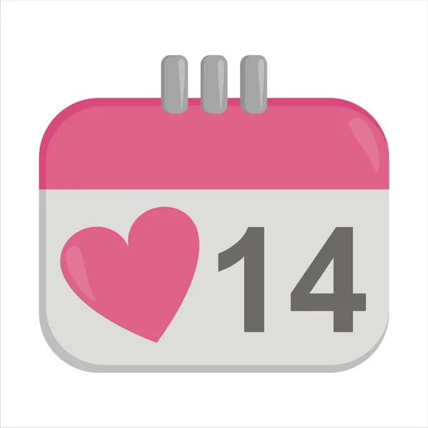 St. Valentin nap naptár ikonra — Stock Vector