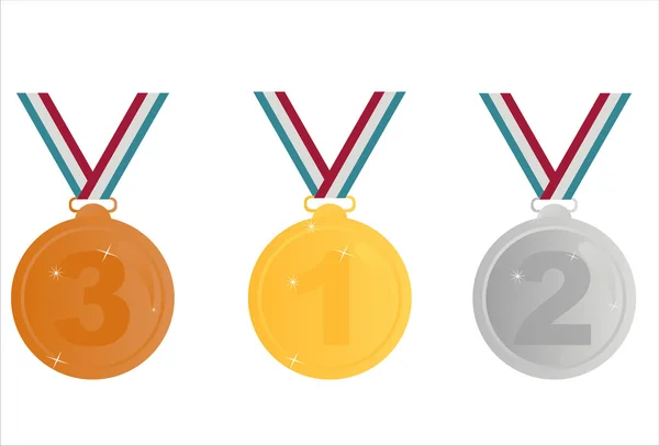 Medalhas desportivas brilhantes —  Vetores de Stock
