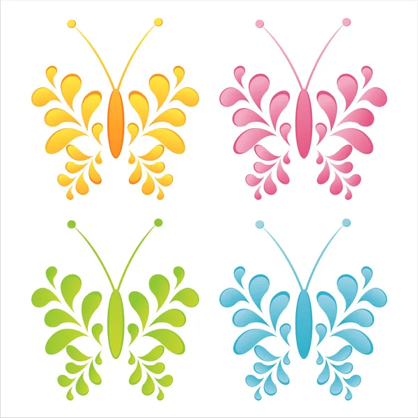 Colorful decorated butterflies — Stock Vector