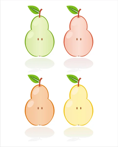 Colorful pears — Stock Vector