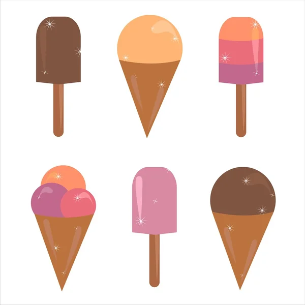 Icone gelato — Vettoriale Stock
