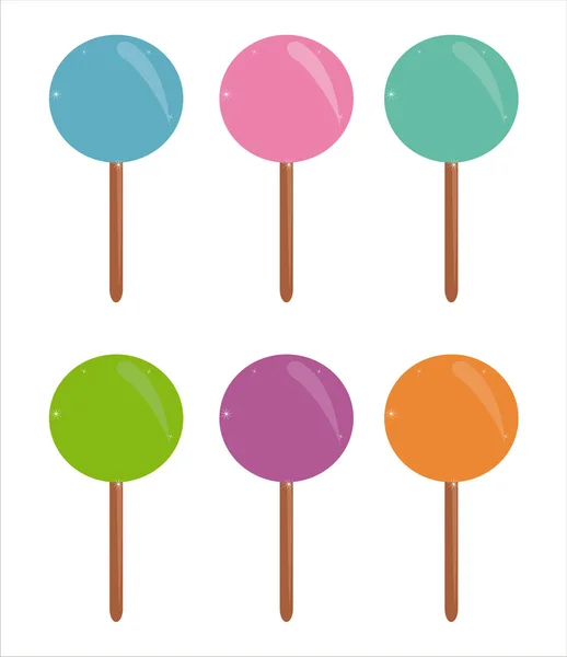 Färgglada lollipop ikoner — Stock vektor
