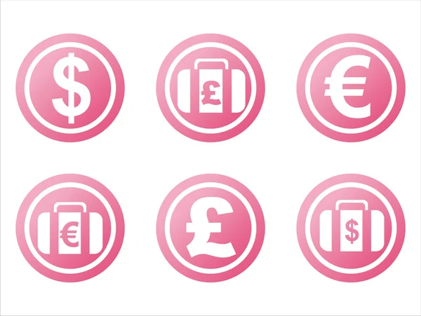 ピンク金融標識 — ストックベクタ