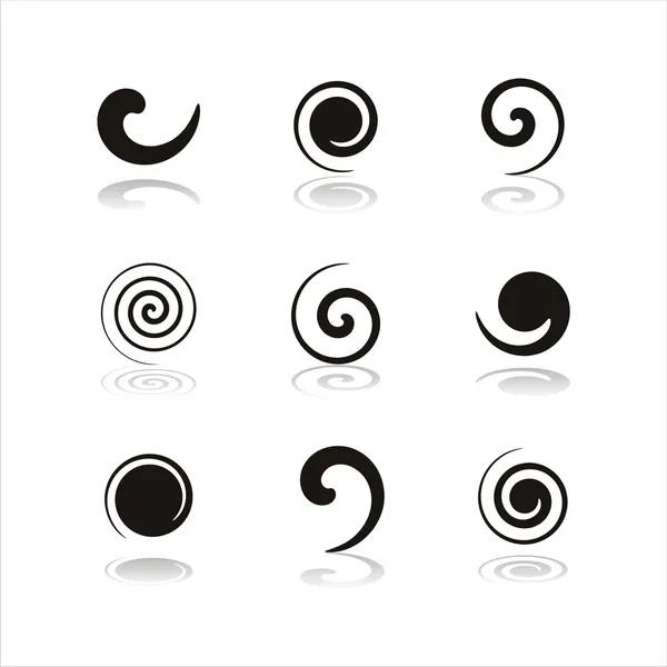 Black swirl icons — Stock Vector