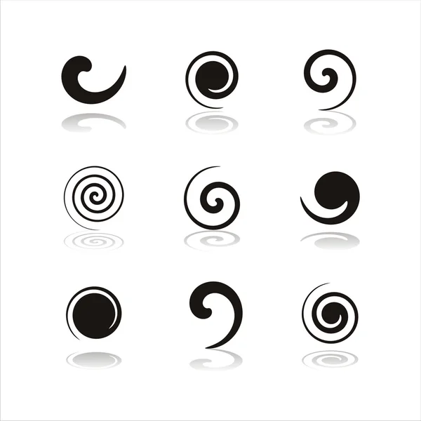 Zwarte swirl pictogrammen Rechtenvrije Stockvectors