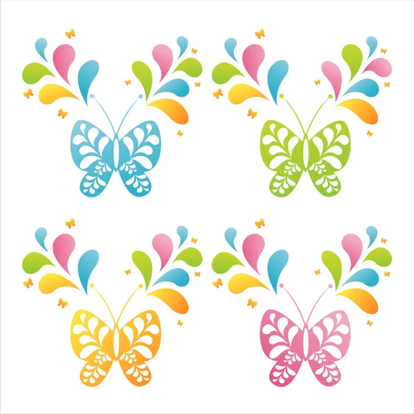 Schmetterlinge mit Spritzern — Stockvektor