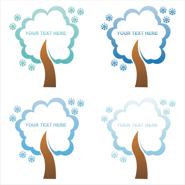 Vinter träd ramar — Stock vektor