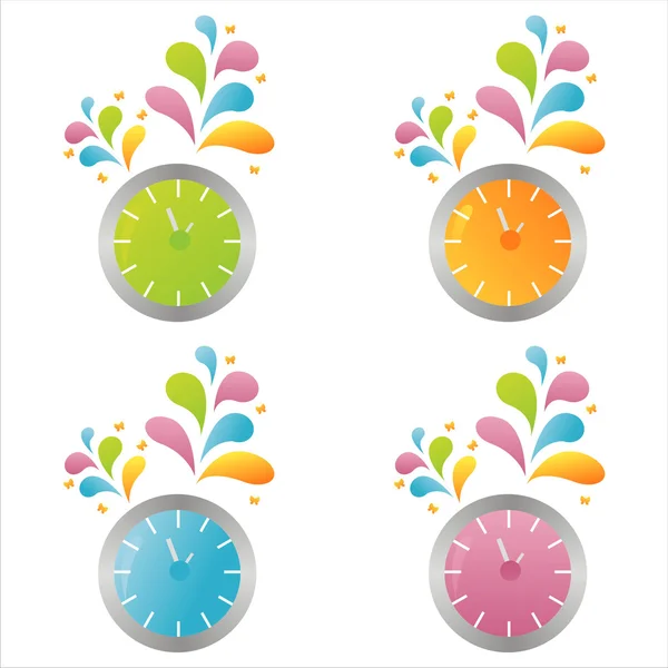 Renkli saatler — Stok Vektör