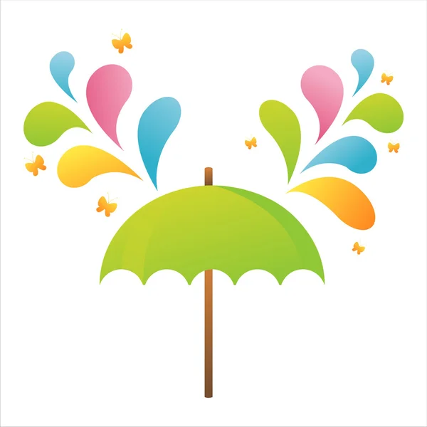 Paraguas con salpicaduras de colores — Archivo Imágenes Vectoriales