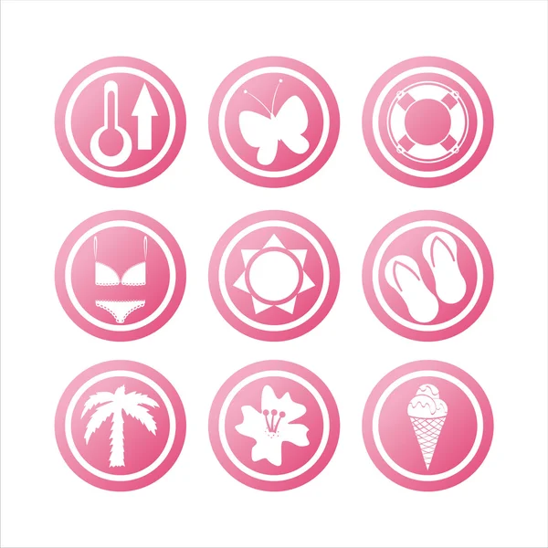Pink beach signs — Stock Vector