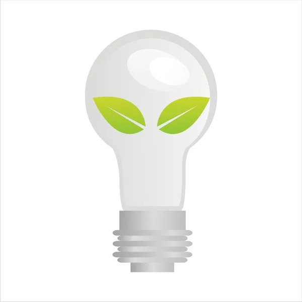 Eco lamp with leaves — Stock Vector