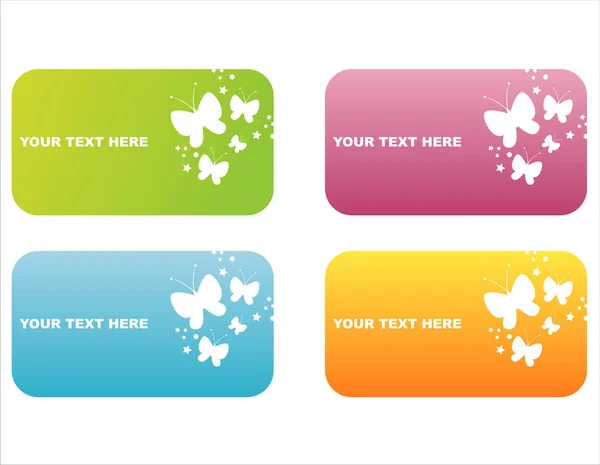 Cadres papillon colorés — Image vectorielle