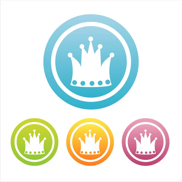 王冠のカラフルな標識 — ストックベクタ