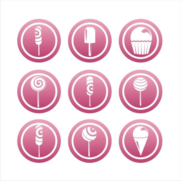Pink dessert signs — Stock Vector