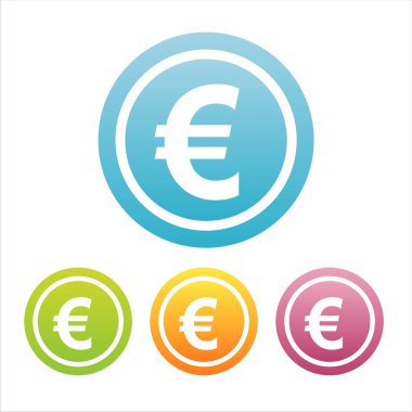 Colorful euro signs clipart