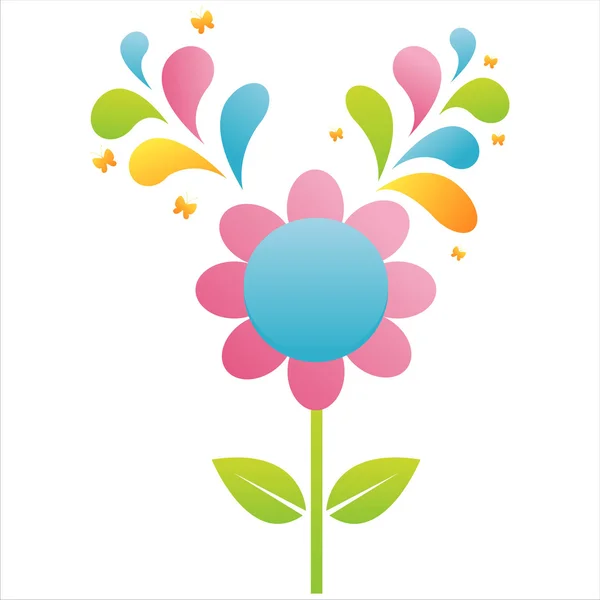 Květina s logem — Stockový vektor