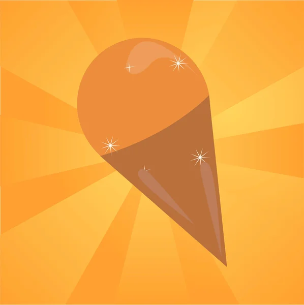 Crème glacée sur fond orange — Image vectorielle