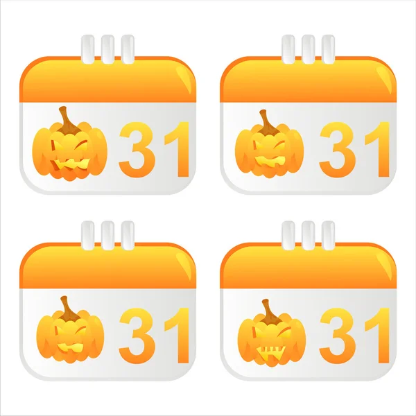 Symbole des Halloween-Kalenders — Stockvektor