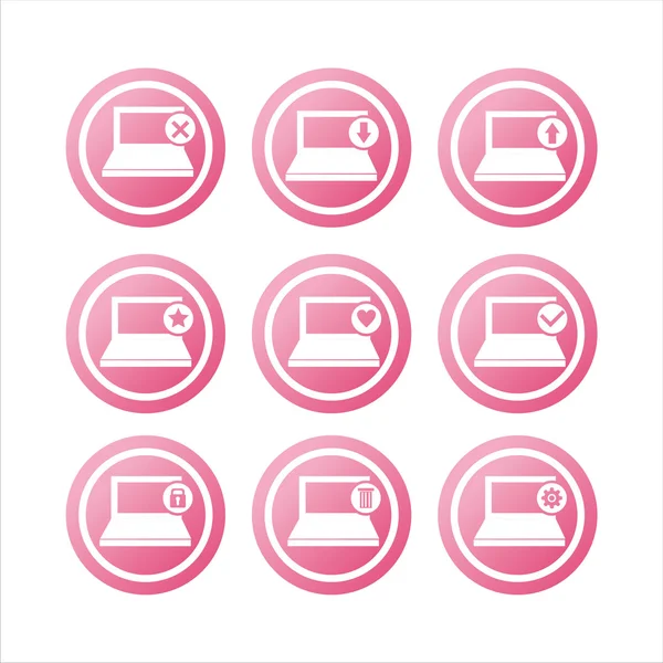 핑크 노트북 표지판 — 스톡 벡터