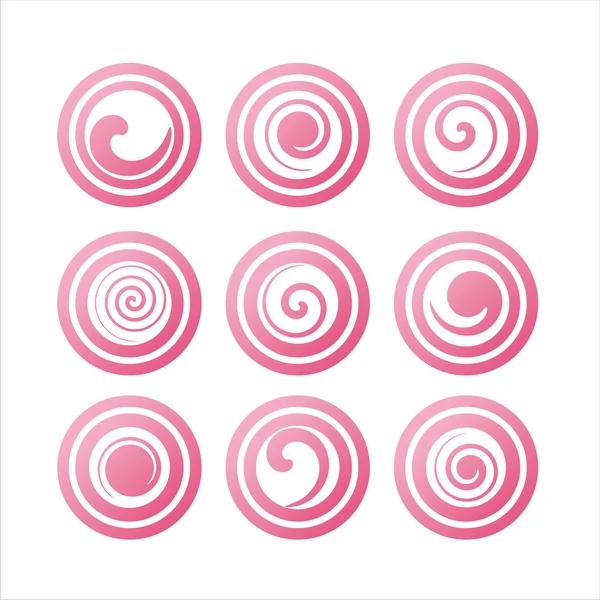 Розовые вихревые знаки — стоковый вектор