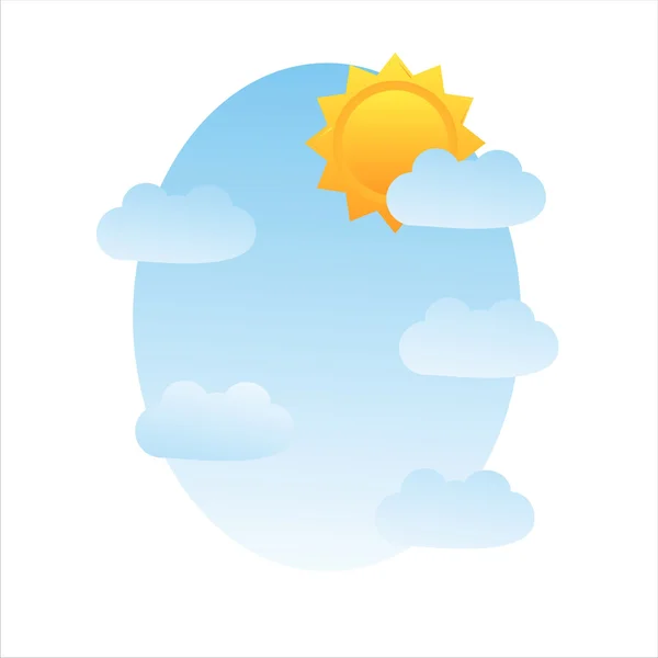 Cielo con nubes y sol — Vector de stock