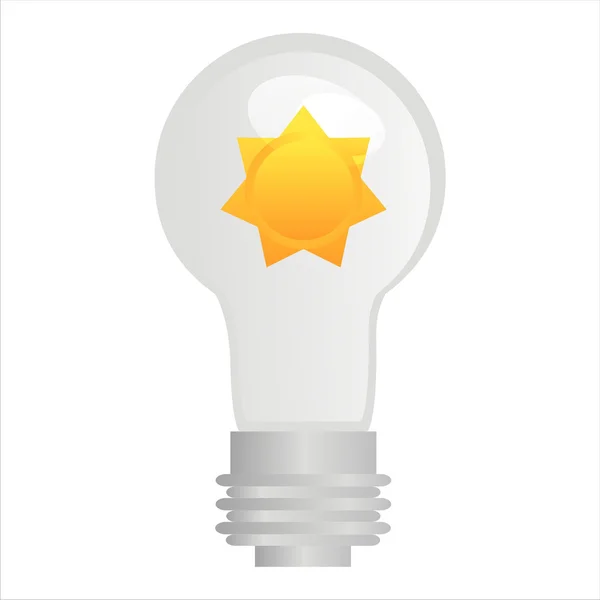 Lampe Eco avec soleil — Image vectorielle