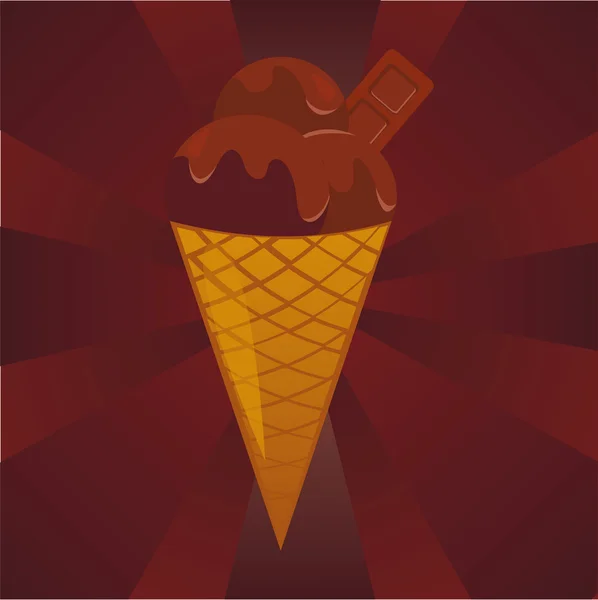 Çikolatalı dondurma. — Stok Vektör