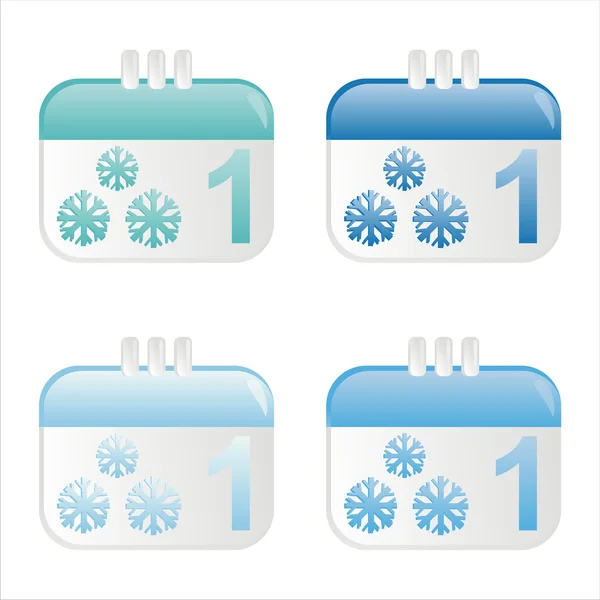 Ikony kalendarza zima — Wektor stockowy