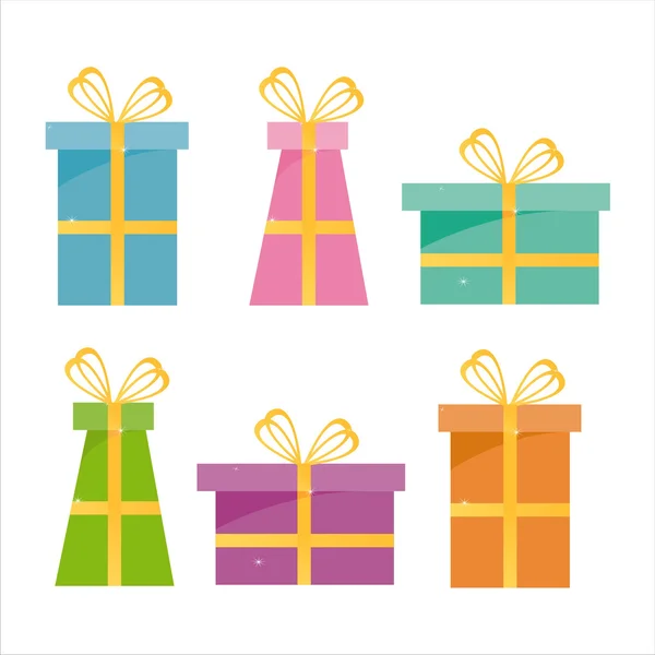 Icônes cadeaux colorés — Image vectorielle