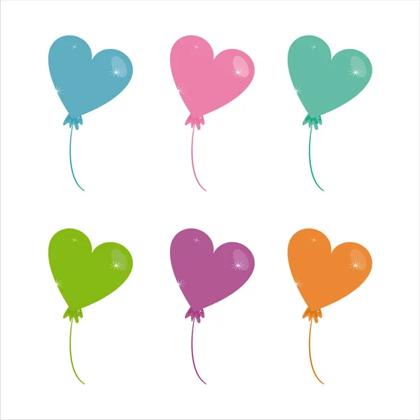 Ícones de balões coloridos — Vetor de Stock